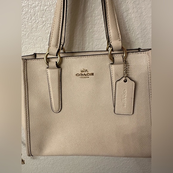 Coach Mini Crosby CrossgrainCarryall Crossbody Bag Cream Color - Picture 3 of 16